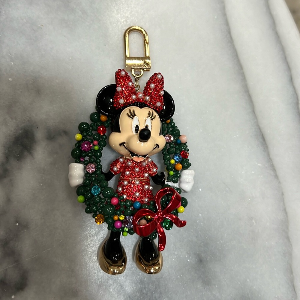 Minnie Mouse jeweled bag charm